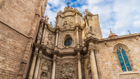 Cathedral of Saint Mary in the city of Valencia, Spain.の写真素材