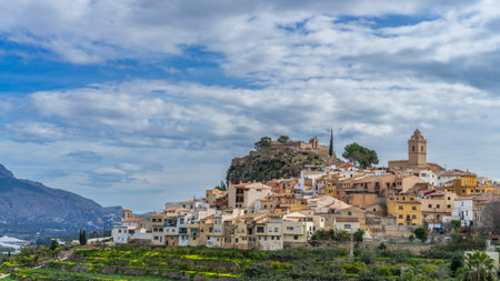 View of the beautiful town of Polop in Alicante.の写真素材