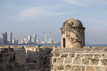 Wall of Cartagena de Indias Colombiaの写真素材