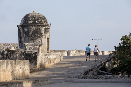 Wall of Cartagena de Indias Colombiaの写真素材