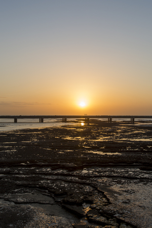 sun rising in panama cityの写真素材