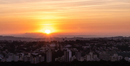 Sunrise in metropolisの写真素材