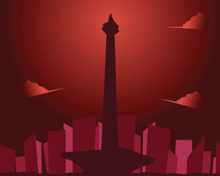 illustration vector graphic design of red night in monasのイラスト素材
