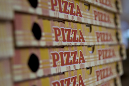 Pizza boxesの写真素材