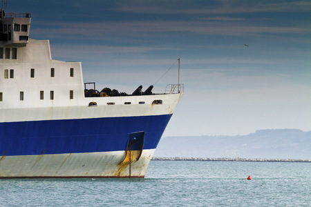 Fishing boat docked at the portの写真素材