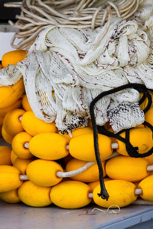 fishing nets on the vessel rolled