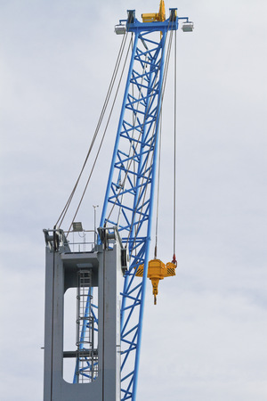 Blue crane in a construction siteの写真素材