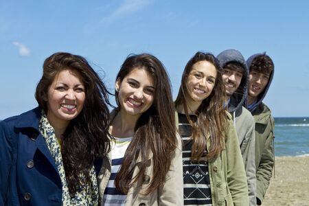 Friends on the Beachの写真素材