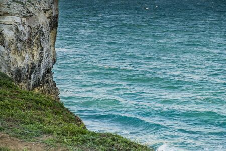 Sea view of Melendugno, Salento, Puglia, Italyの写真素材