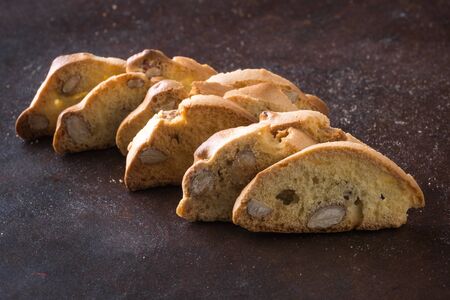 Biscuits with Almonds called Cantucciniの写真素材