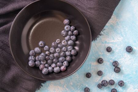 Blueberries in a bowlの写真素材
