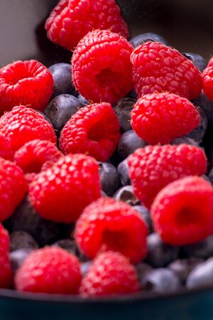 Blueberries and Raspberriesの写真素材