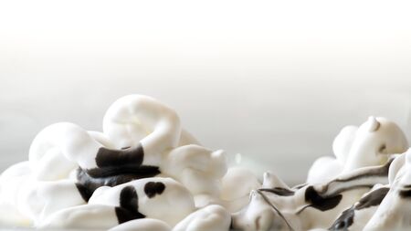 Cream and Chocolate in closeup shotの写真素材