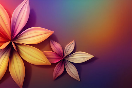 abstract background with colorful flowers on rainbow background, 3d rendering, generative AIの素材