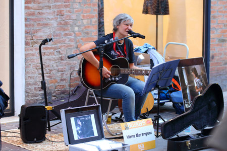 Ferrara, Italia - August 30, 2015: The Ferrara Buskers Festival is dedicated to the art of the...