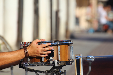 Music in the street, artists and musicians united in the love of the showの写真素材