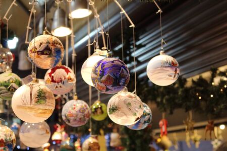 Christmas baubles in every aspect and formの写真素材