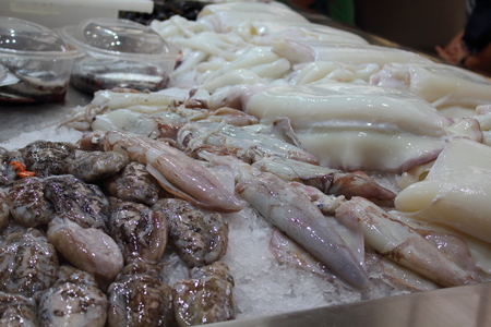 fish market in a European cityの写真素材