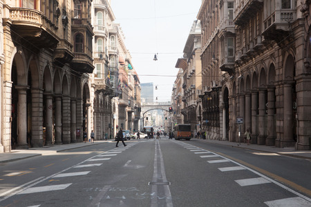 Via XX Settembre in Genoaのeditorial素材