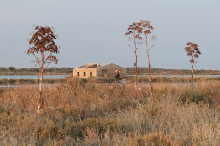 veduta della riserva di vendicari,Sicilia,Siracusaの写真素材