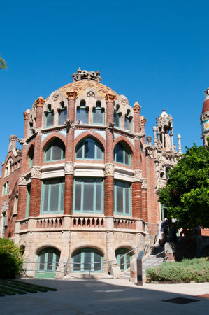 Exterior view of the Hospital de Sant Pau, Barcelonaの写真素材