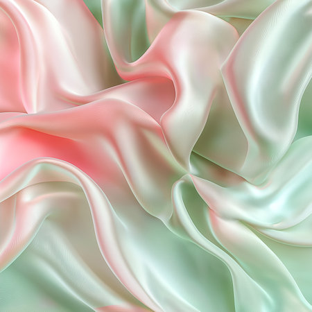An Elegant Silk Fabric Texture in Charming Pastel Hues That Captivates the Sensesの写真素材