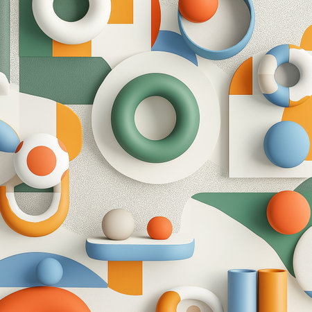 Exploring Abstract Geometric Shapes and Colors in Contemporary Modern Design Trends