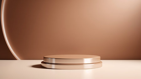 3d rendering of brown podium or pedestal for product presentation.の素材