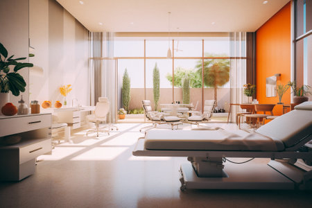 Interior of a modern beauty salon. Interior design. 3d renderingの素材