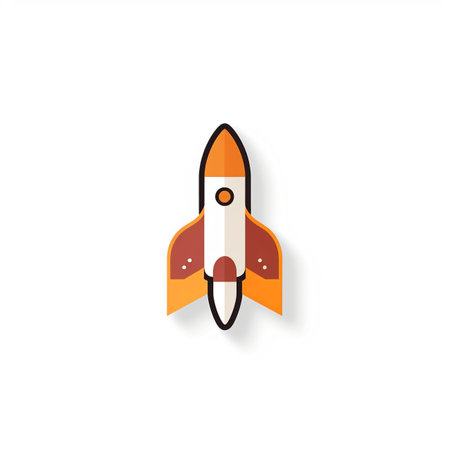 icon sticker realistic design on paper space rocket for web and mobile applicationsの素材