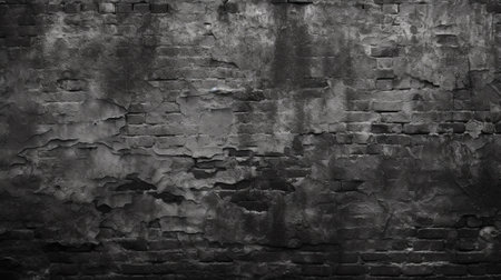 Grunge black and white brick wall texture. Abstract background for design.の素材