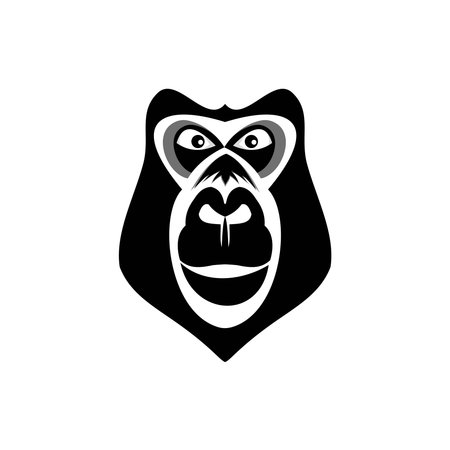 gorilla vector logo, on background whiteのイラスト素材