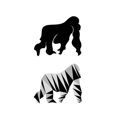 gorilla vector logo, on background whiteのイラスト素材