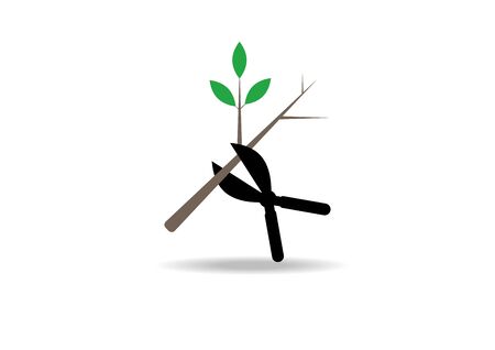 Tree pruning icons vector silhouette on white background. Pruning icon from agriculture farming and gardening collectionのイラスト素材
