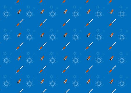 Vector design Coronavirus, COVID-19, looks glowing in beautiful colors. But hiding from the dangers hidden inside. The seamless concept pattern of medical microbiology in the background.のイラスト素材