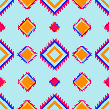 Geometric ethnic oriental ikat pattern traditional. Design geometric seamless pattern ethnic.  Use...