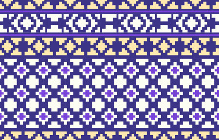 Vector seamless fabric home or wallpaper design. Pattern with geometric elements color purple,...