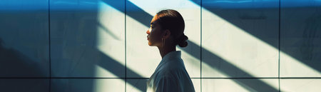 Against a minimalist design, a model highlights the sleek functionality of each piece, embodying the ethos of less but betterの素材