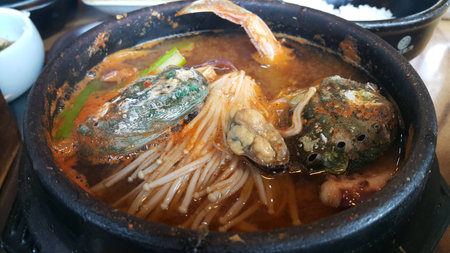 Abalone seafood soupの写真素材