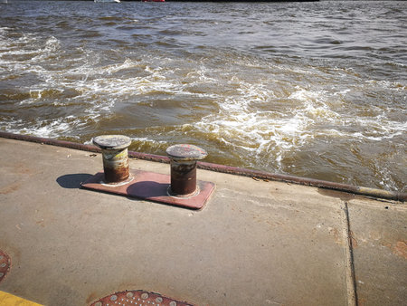 Bollard's at the quayesideの写真素材