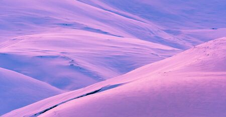 Mid Atlantic Ridge snow drifts as we drove out of Myvatn early morningの写真素材