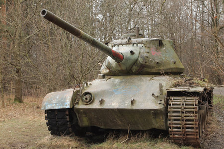 Abandoned vintage tanksの写真素材