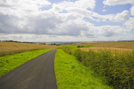 The Yorkshire Wolds at Harvest Timeの写真素材