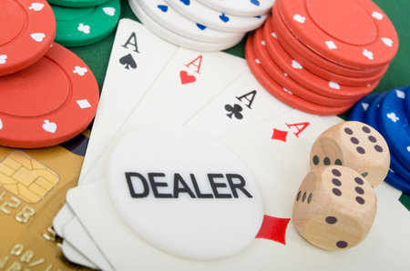 Gambling Poker Chips and Cards