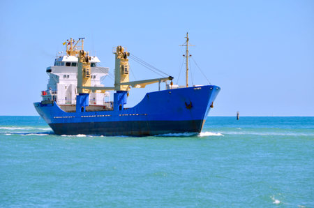 Empty container ship headed toward the Port of Miami