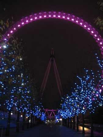 London Eye and Christmas Lightsのeditorial素材