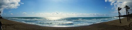 wraparound view from a beachの写真素材