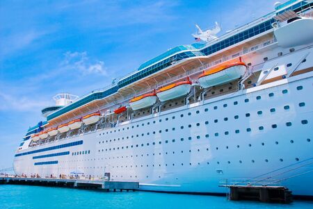 Cruise Ship Parking in Port.の写真素材