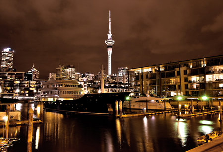Auckland Waterfront at night