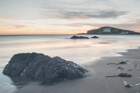 Rocky short at sunset.の写真素材